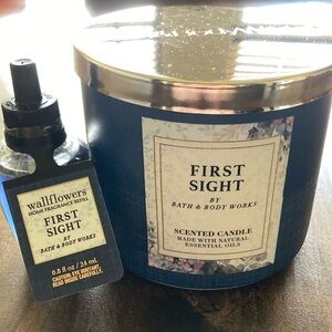 BBW Three-wick candle & Wallflower combo in fragrance First Sight